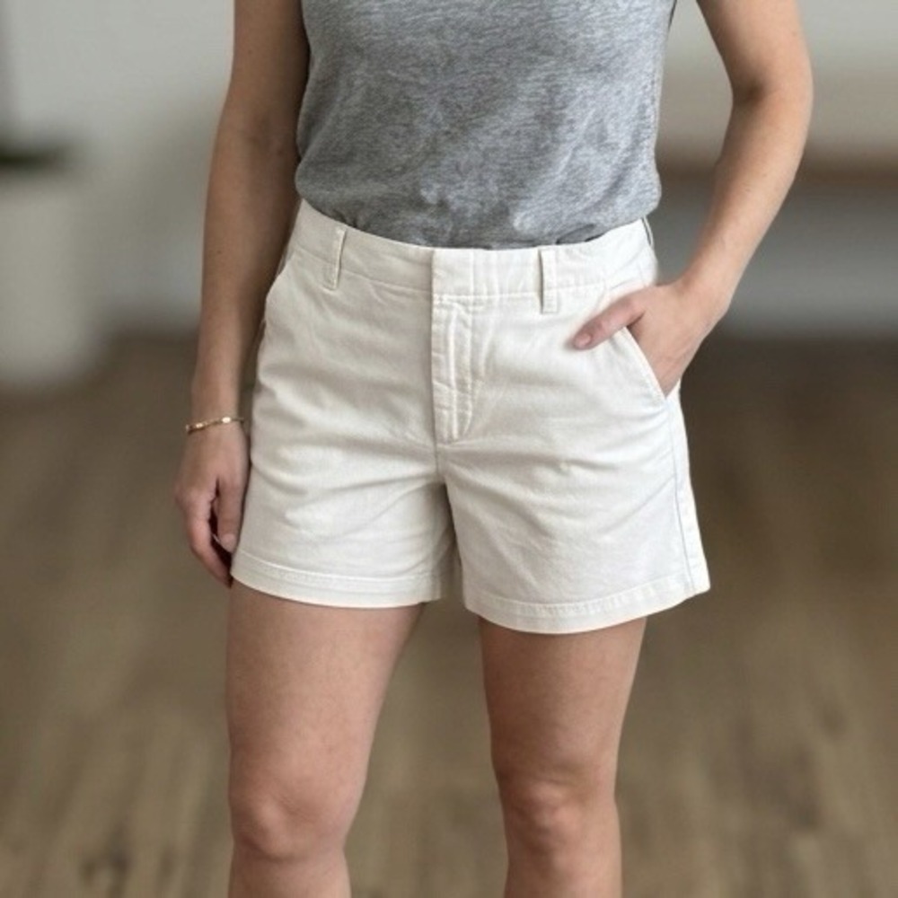 Banana Republic Cream High-Rise Bermuda Shorts